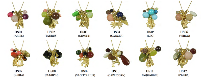 Horoscope Color Cluster Necklaces 12 signs